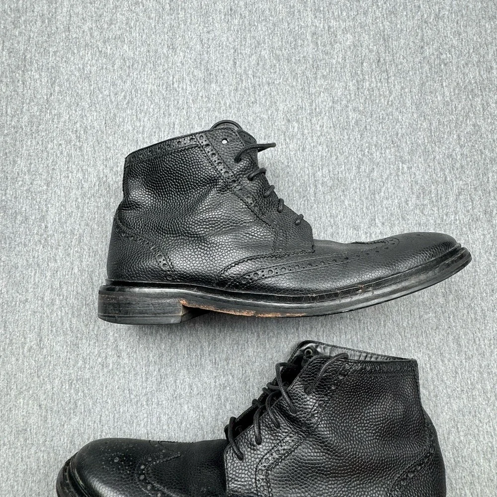 Cole Haan Wingtip Chukka Black Leather Ankle Boot Mens Sz 8.5M Wedding Casual